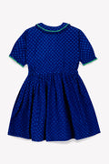 Robe - Georgia bleue popeline de coton pois