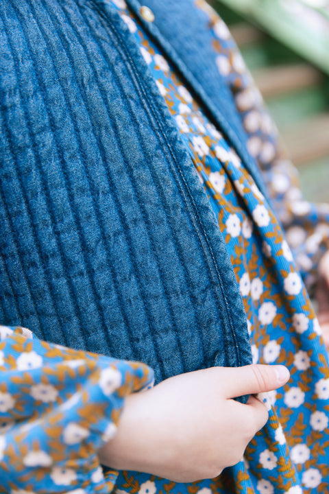 Gilet - Josefa chambray bleu matelassé - Image principale