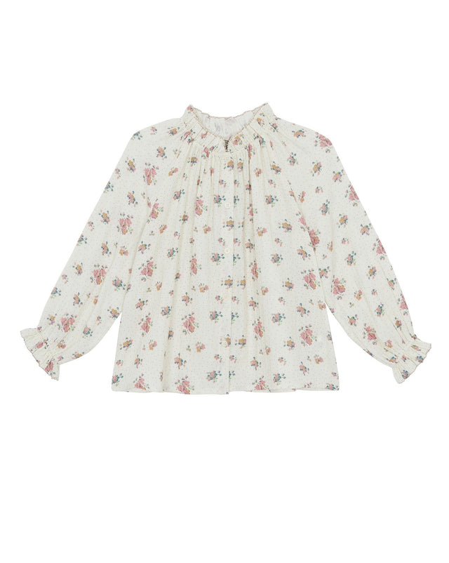 Blouse - Hermine beige en double gaze de coton - Image principale