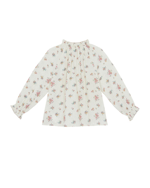 Blouse - Hermine beige en double gaze de coton - Image principale