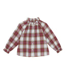 Blouse - Hermine rouge à carreaux en twill gratté
