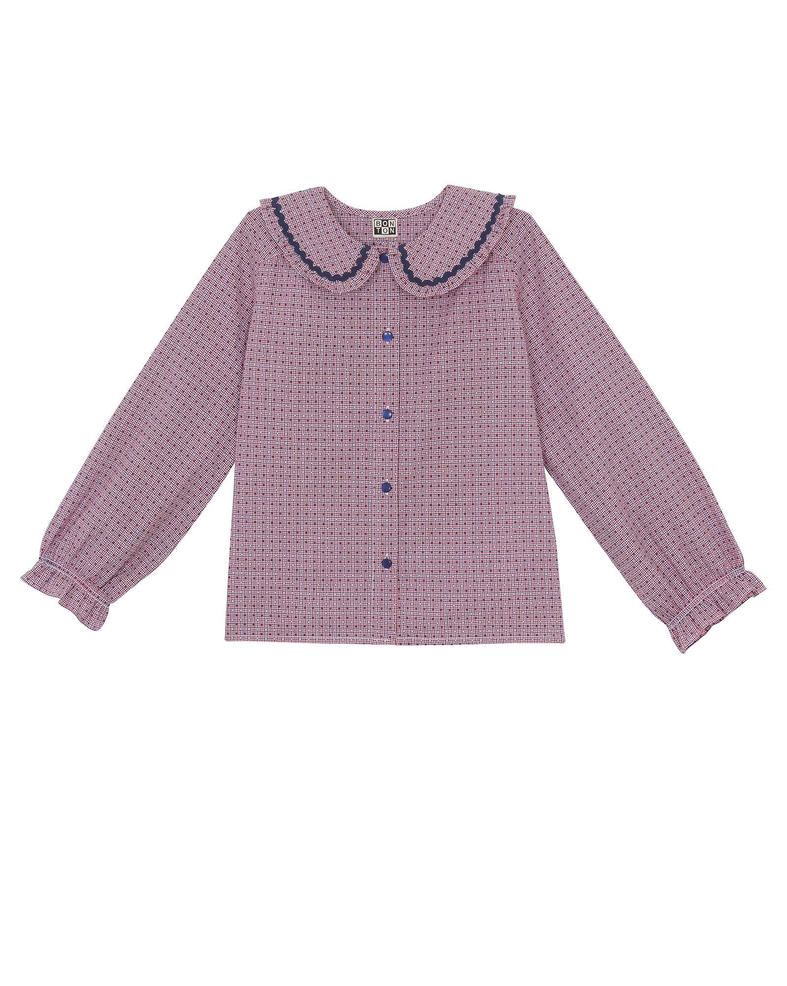 Blouse Hortense Bleue à carreaux