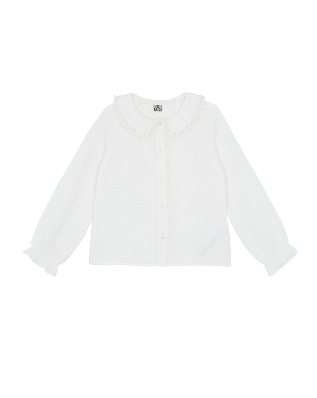 Blouse - Hortense beige en double gaze de coton - Image principale