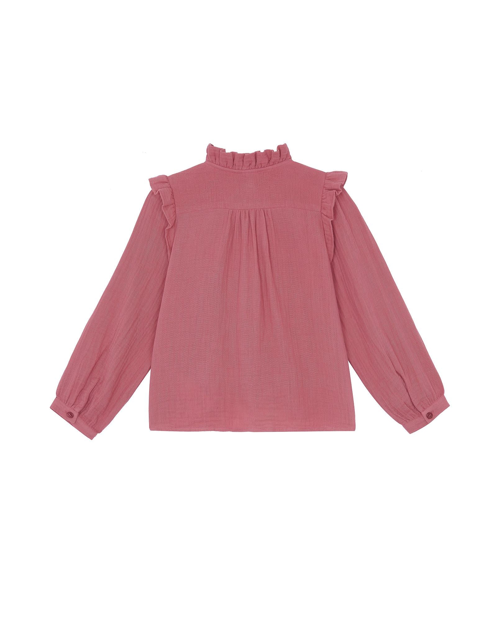 Blouse Dory rose en double gaze de coton