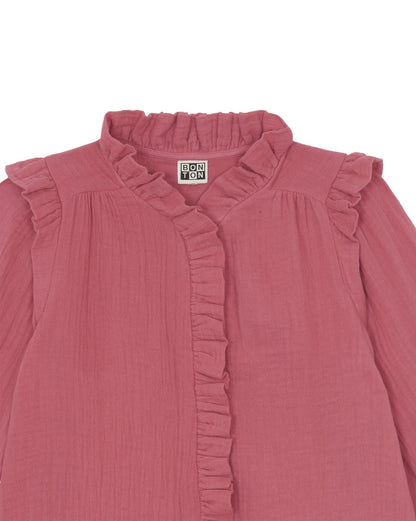 Blouse Dory Pink in double cotton gauze