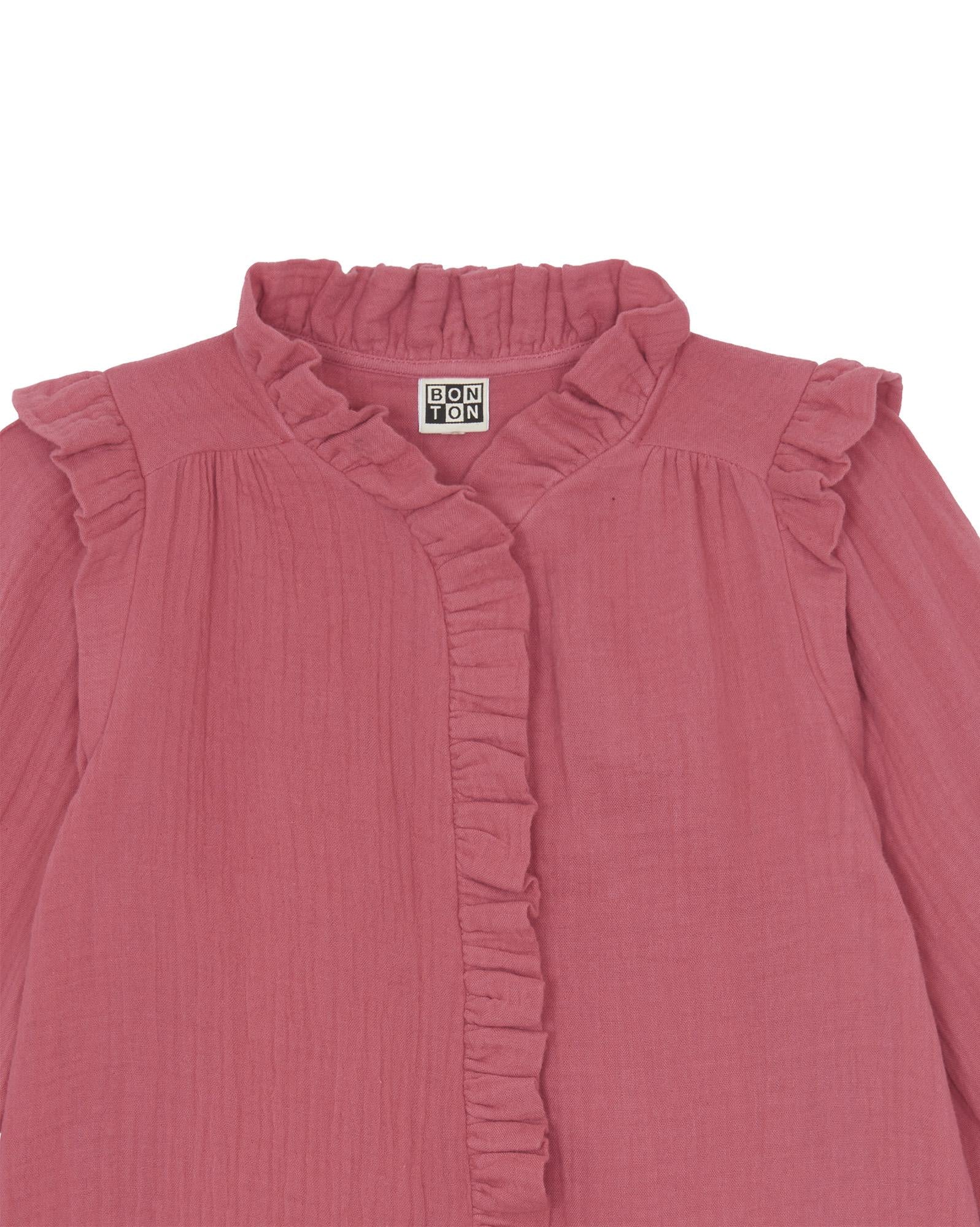 Blouse Dory rose en double gaze de coton