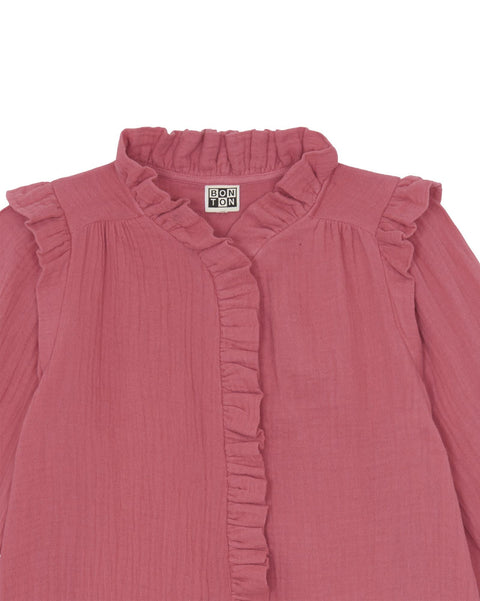 Blouse - Dory rose en double gaze de coton - Image principale