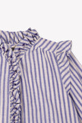 Blouse - Dory écrue voile de coton rayé bleu