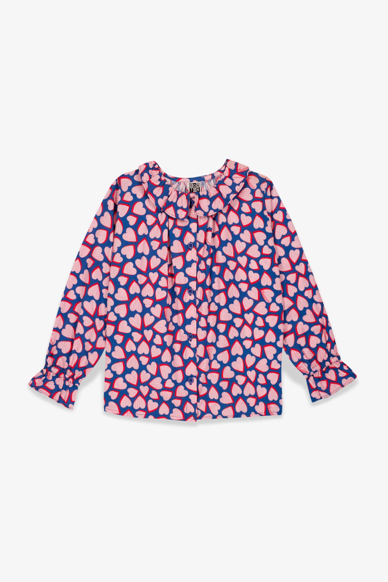 Blouse - Blue April Poplin cotton impair