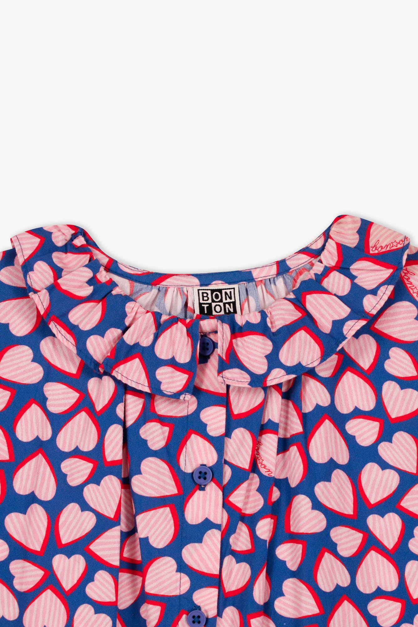Blouse - Blue April Poplin cotton impair