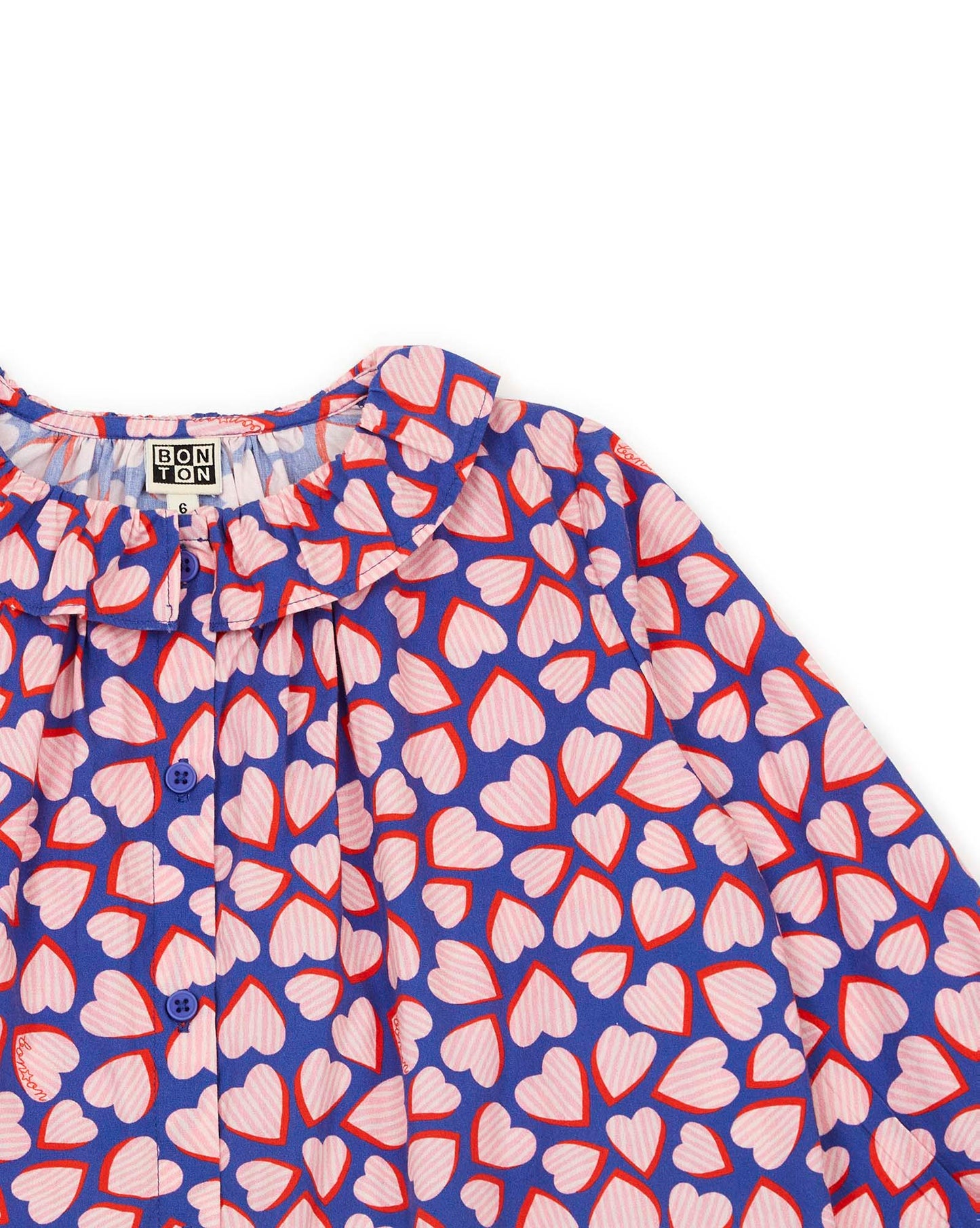 Blouse - Blue April Poplin cotton impair