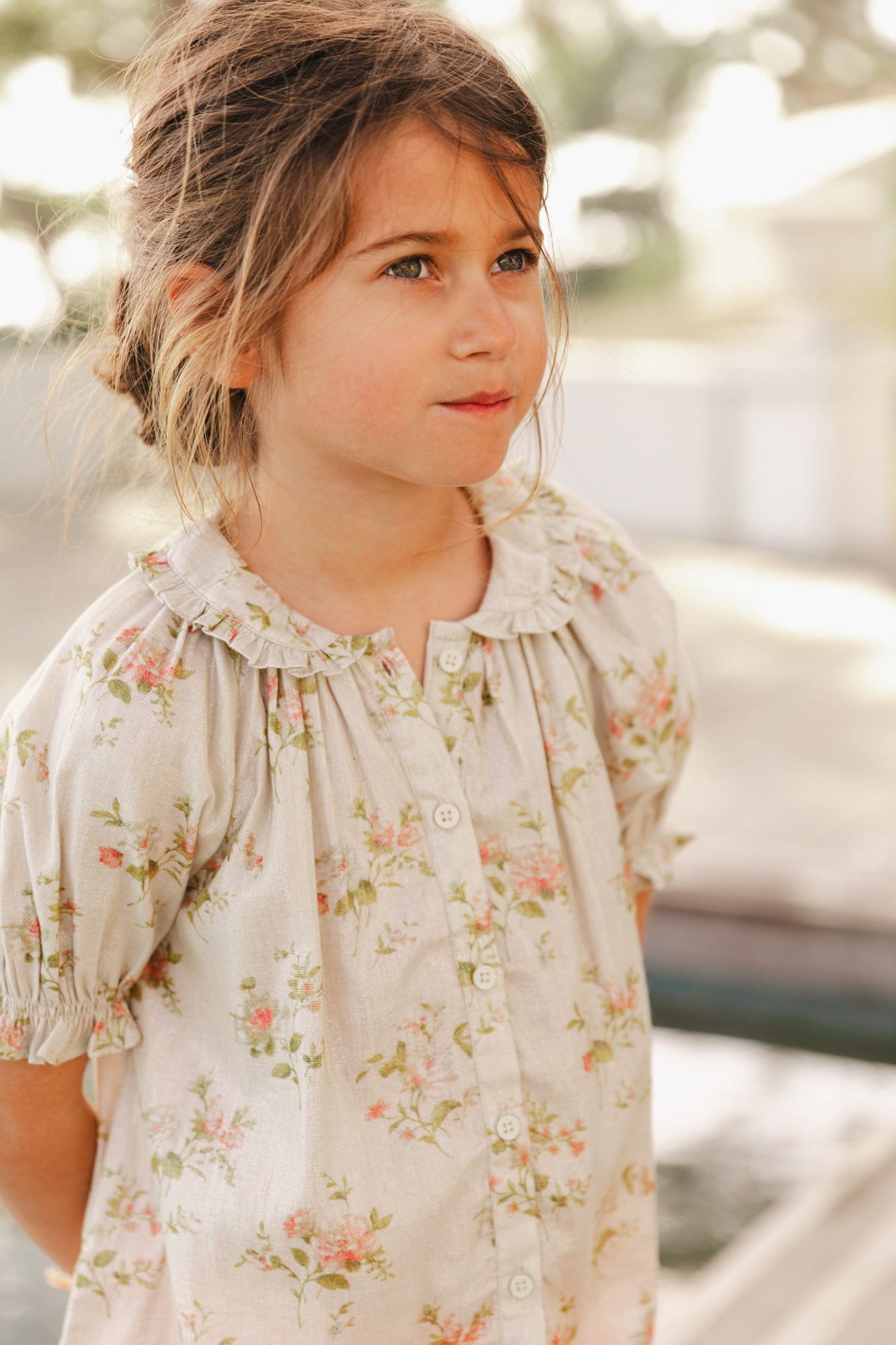 Blouse - Aida rose voile coton lurex imprimée