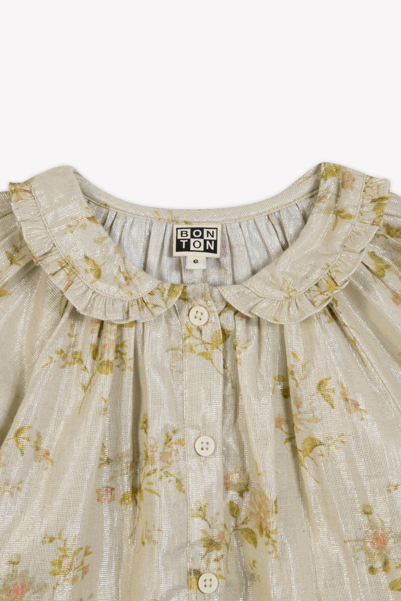 Blouse - Aida rose voile coton lurex imprimée