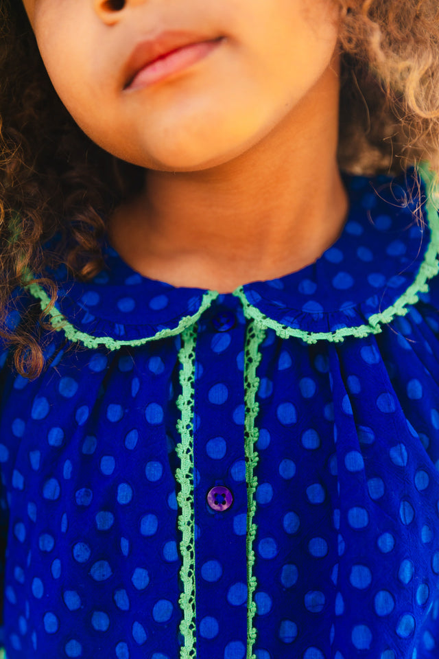 Blouse - Aida Blue Poplin pea cotton - Image alternative