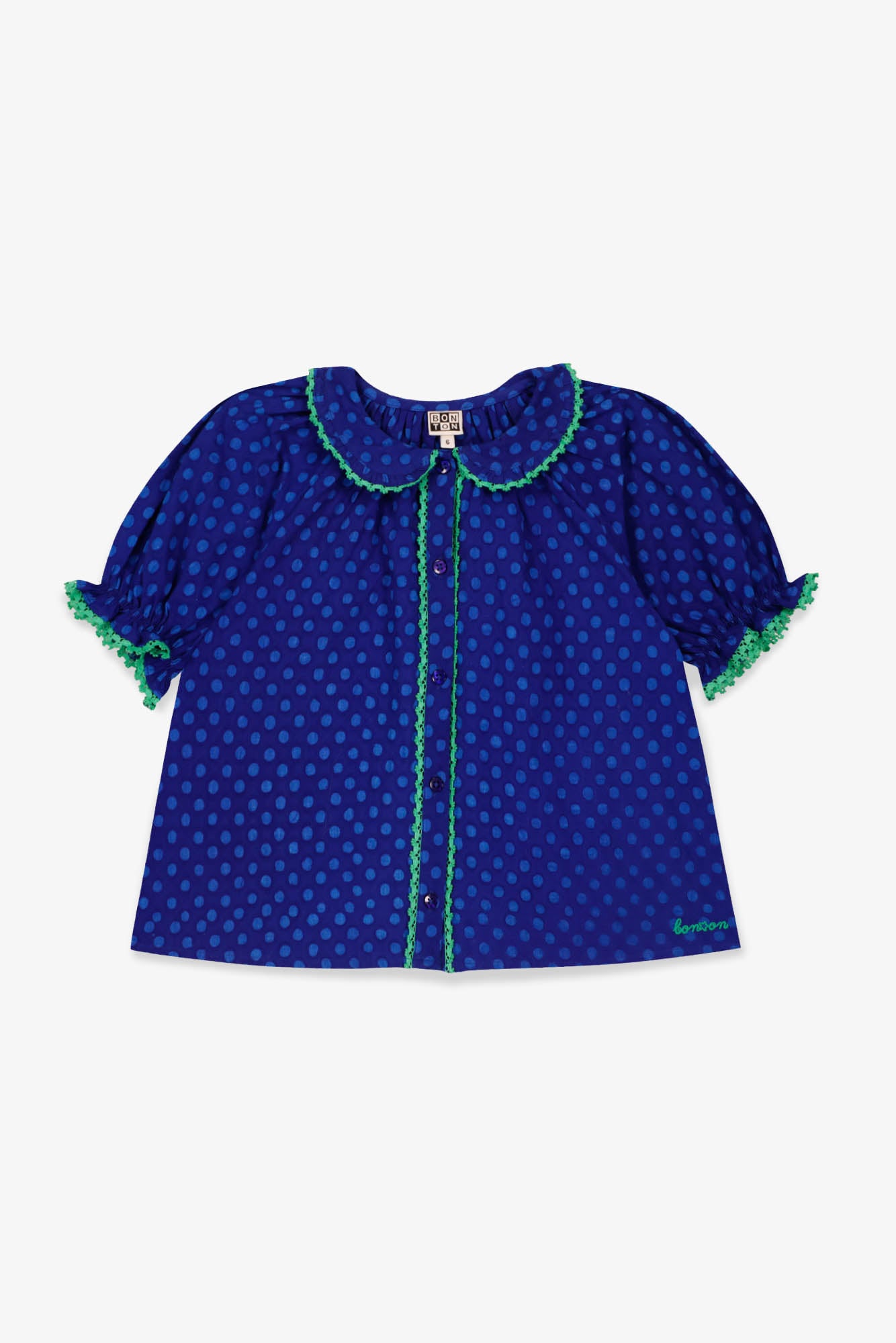 Blouse - Aida Blue Poplin pea cotton