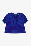 Blouse - Aida Blue Poplin pea cotton