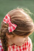 Hair slide  - Red Cotton and Lyocell