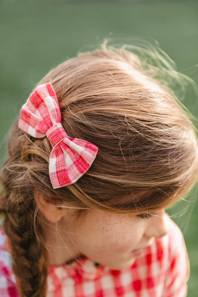 Hair slide  - Red Cotton and Lyocell - Image principale