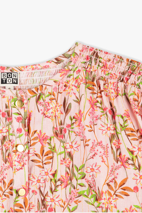 Blouse - Rose imprimé fleur edelweiss - Image principale