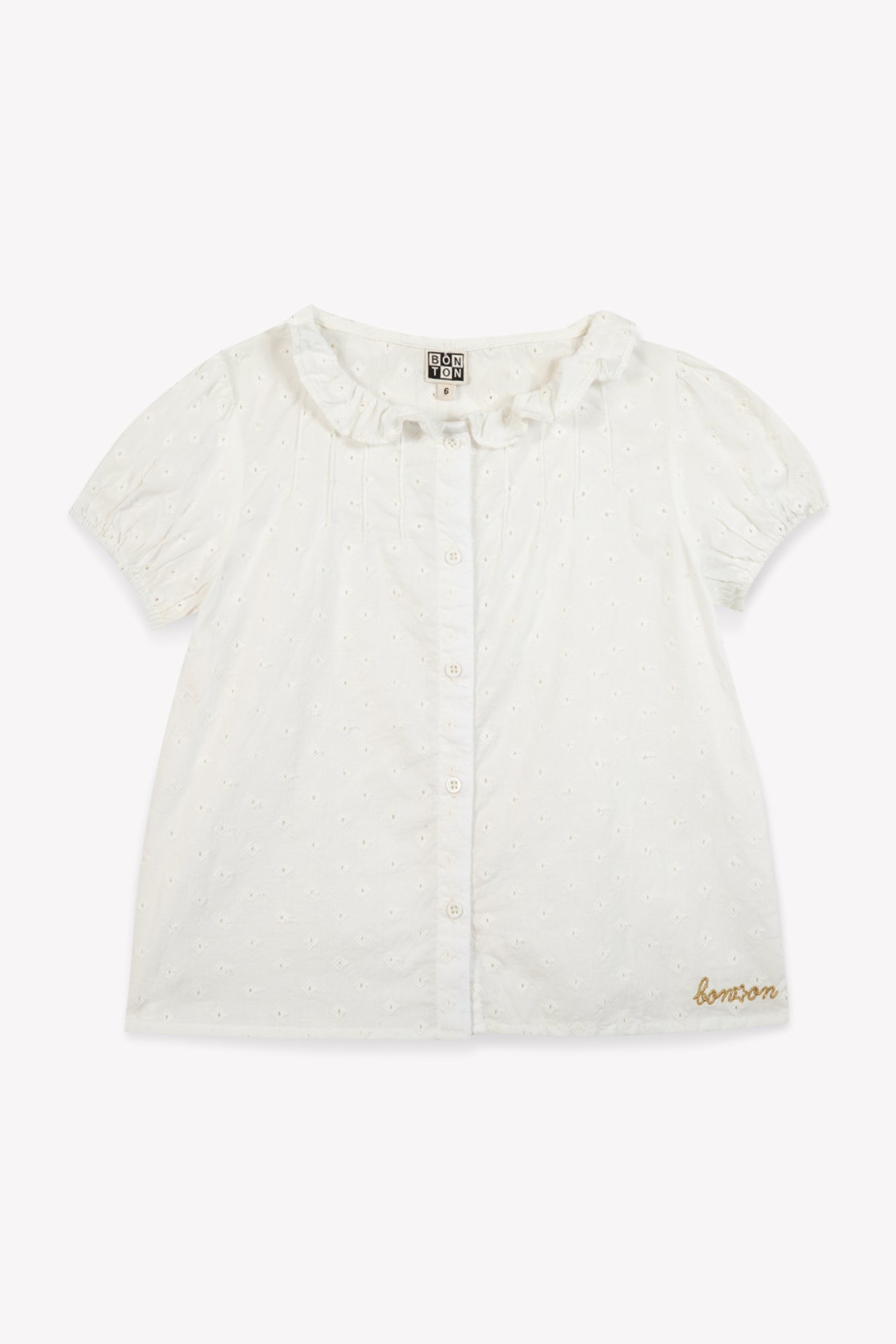 Blouse - Chiara blanche voile de coton façonné