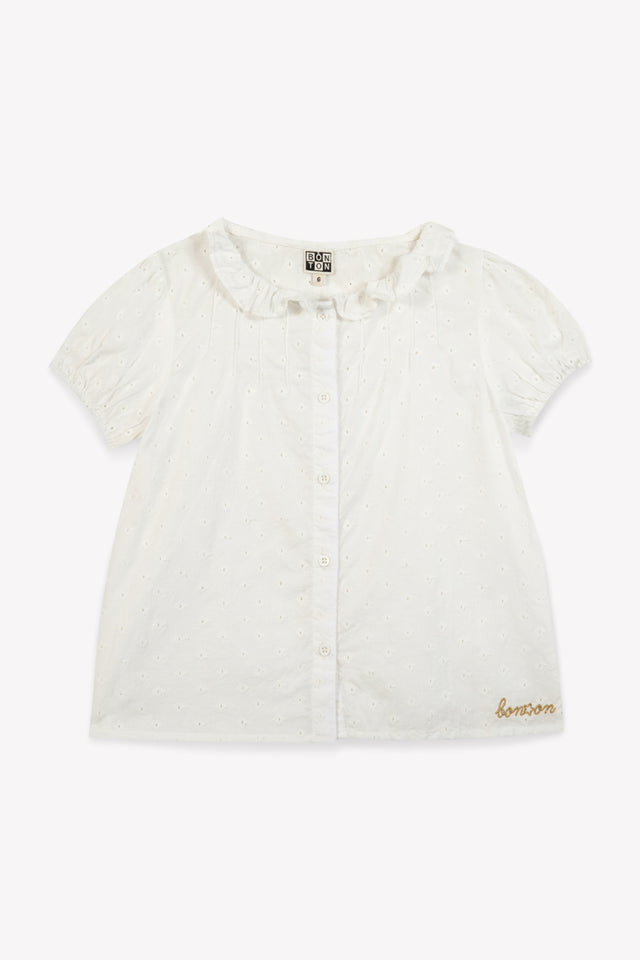 Blouse - white chiara cotton veil shaped - Image principale