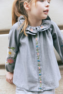 Blouse - Blush chambray gris