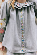 Blouse - Blush chambray gris