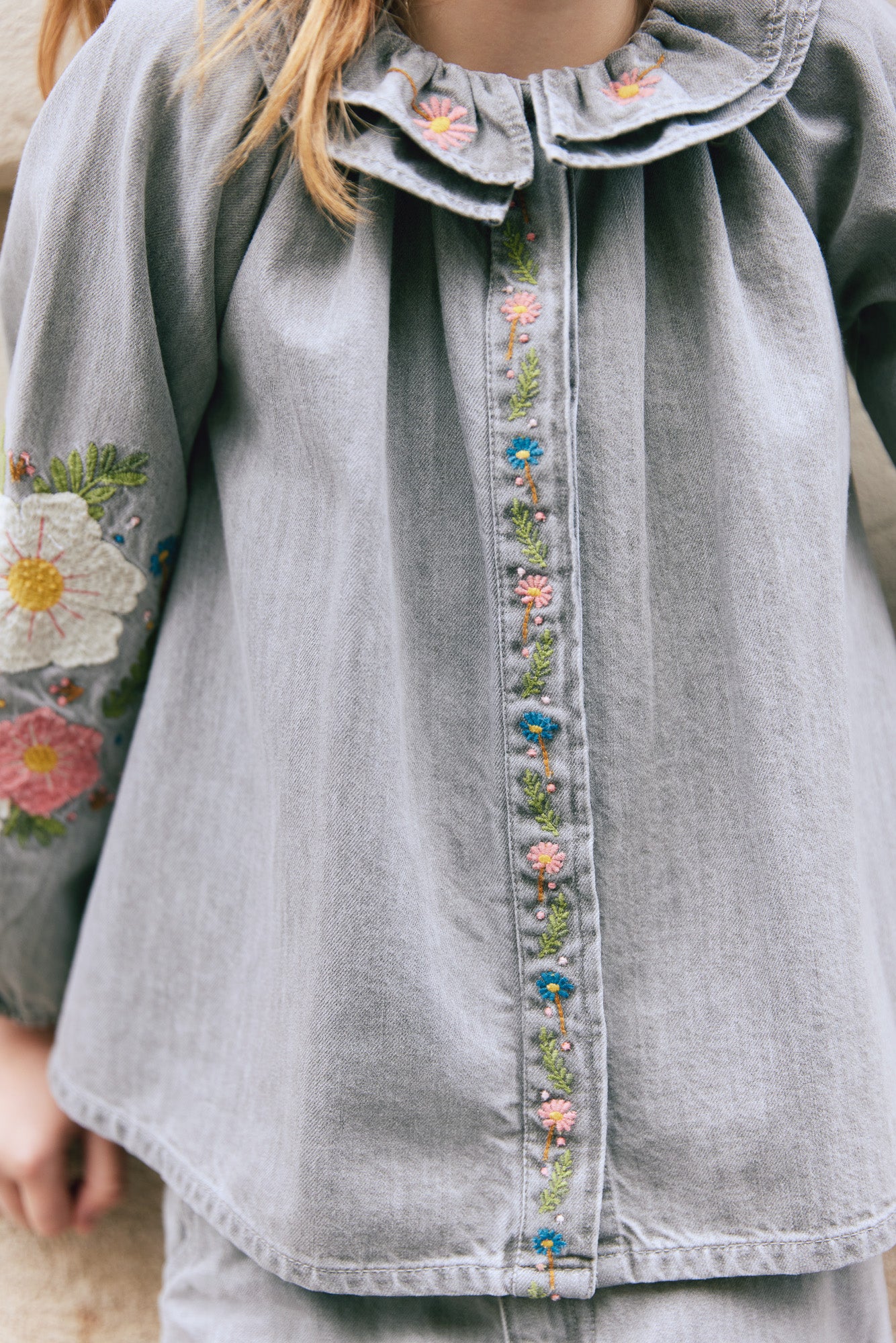 Blouse - Blush chambray gris