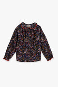 Blouse  - fig Velvet Print October Flower