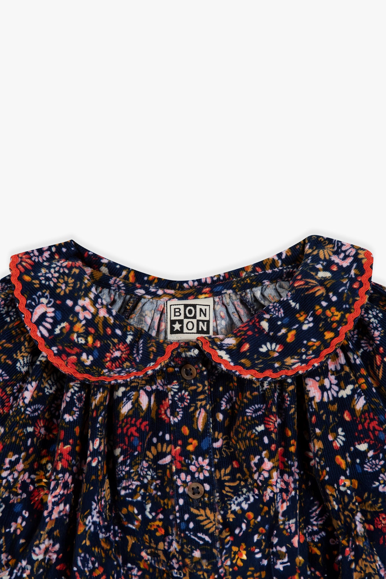Blouse  - fig Velvet Print October Flower