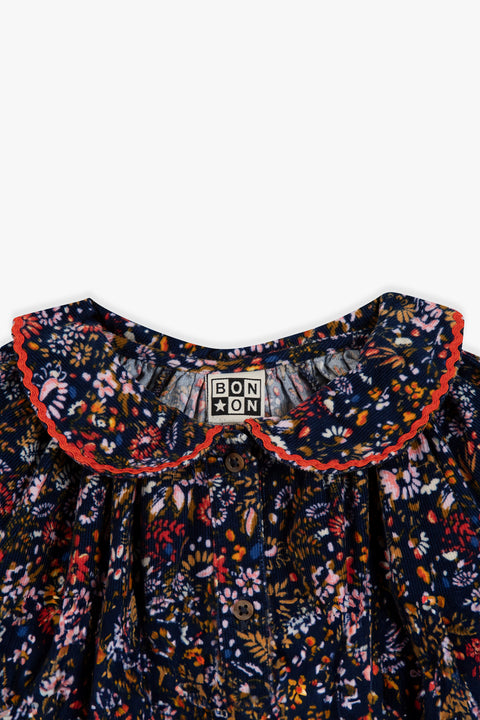 Blouse  - Figue velours imprimé october flower - Image principale
