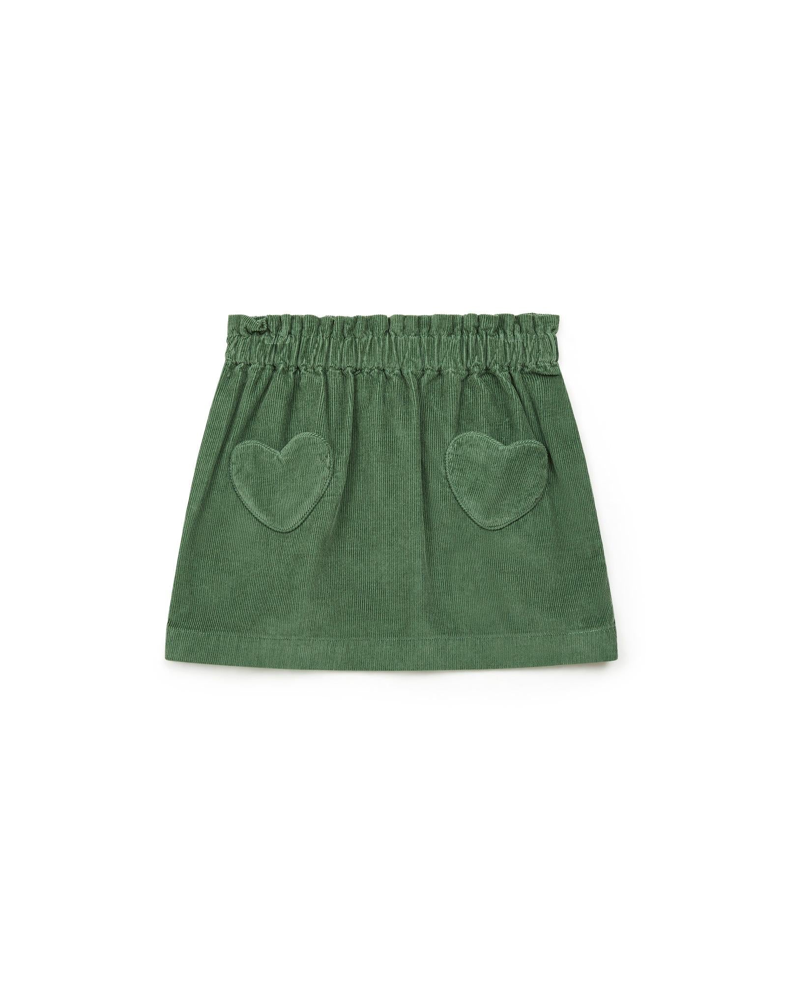Jupe Douchka verte imprimé corduroy