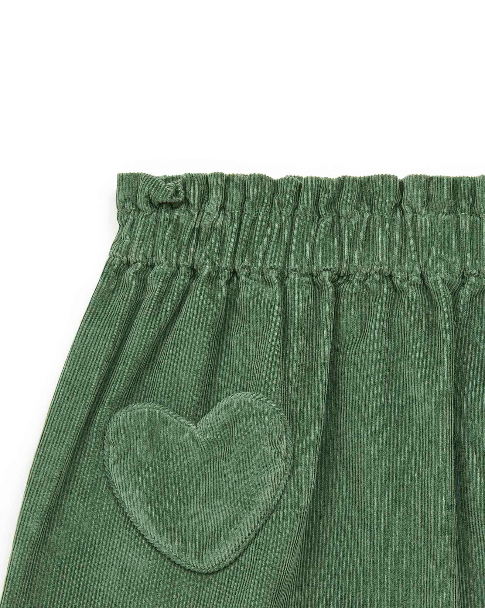 Jupe Douchka verte imprimé corduroy