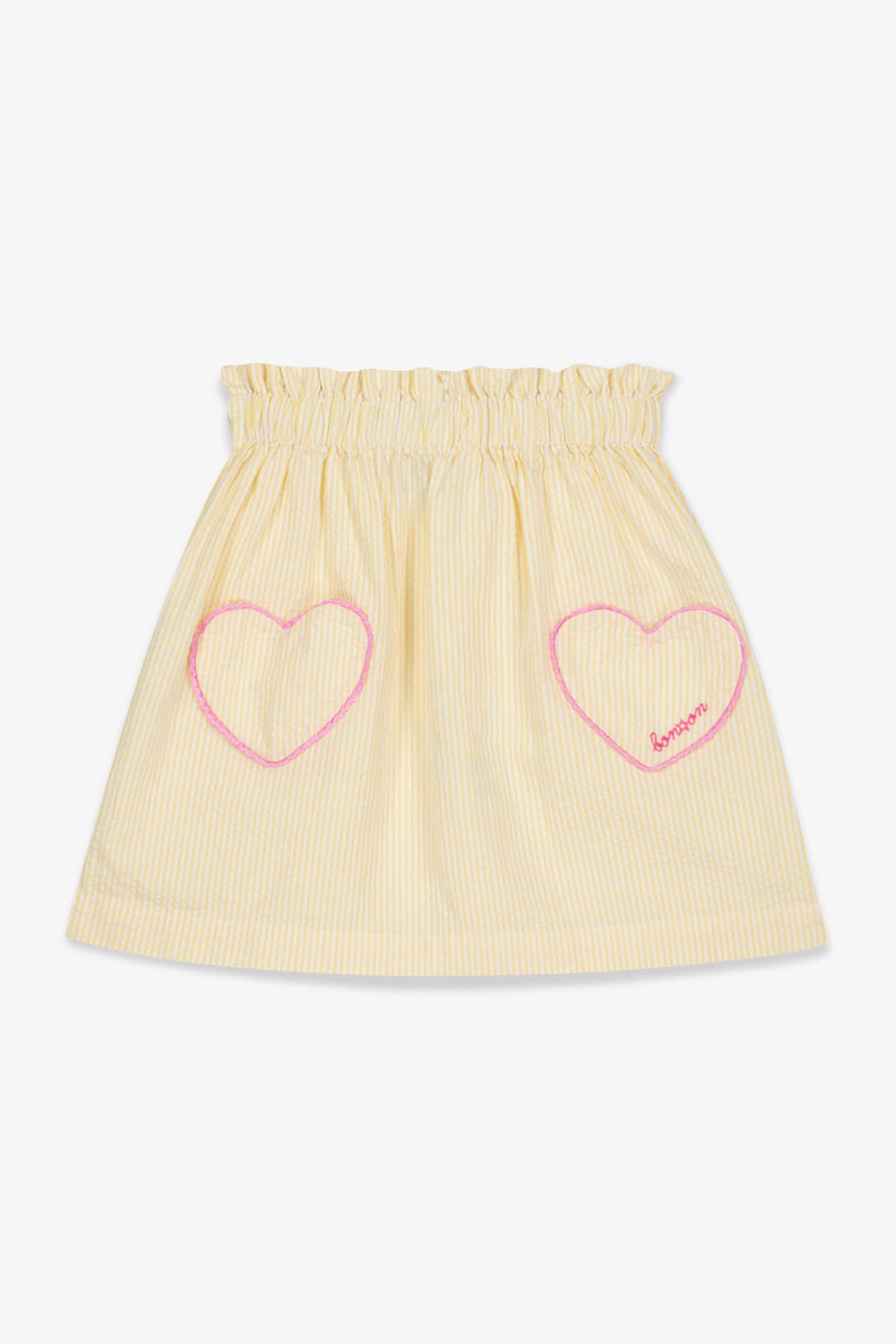 Skirt - Douchka Yellow striped cotton seersucker