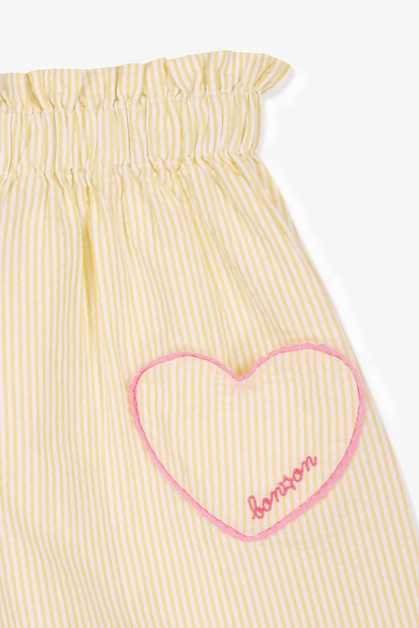 Skirt - Douchka Yellow striped cotton seersucker