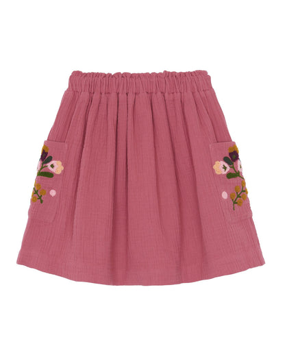 Skirt Hive Pink in double cotton gauze