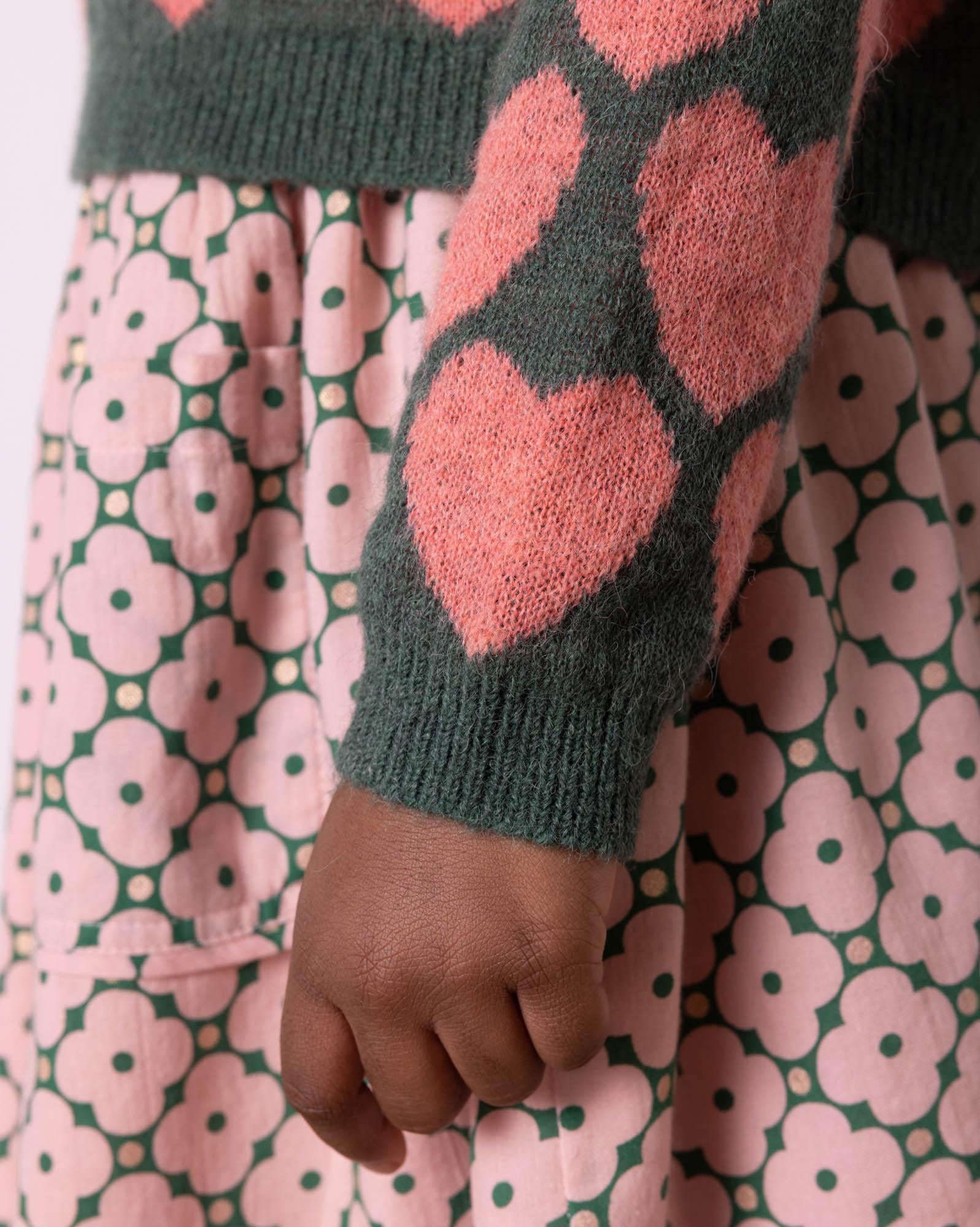 Jupe Hedda rose en coton imprimé géométrique
