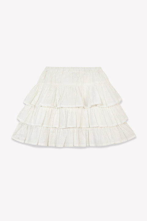 Jupe - Rafale blanche voile de coton façonné - Image principale