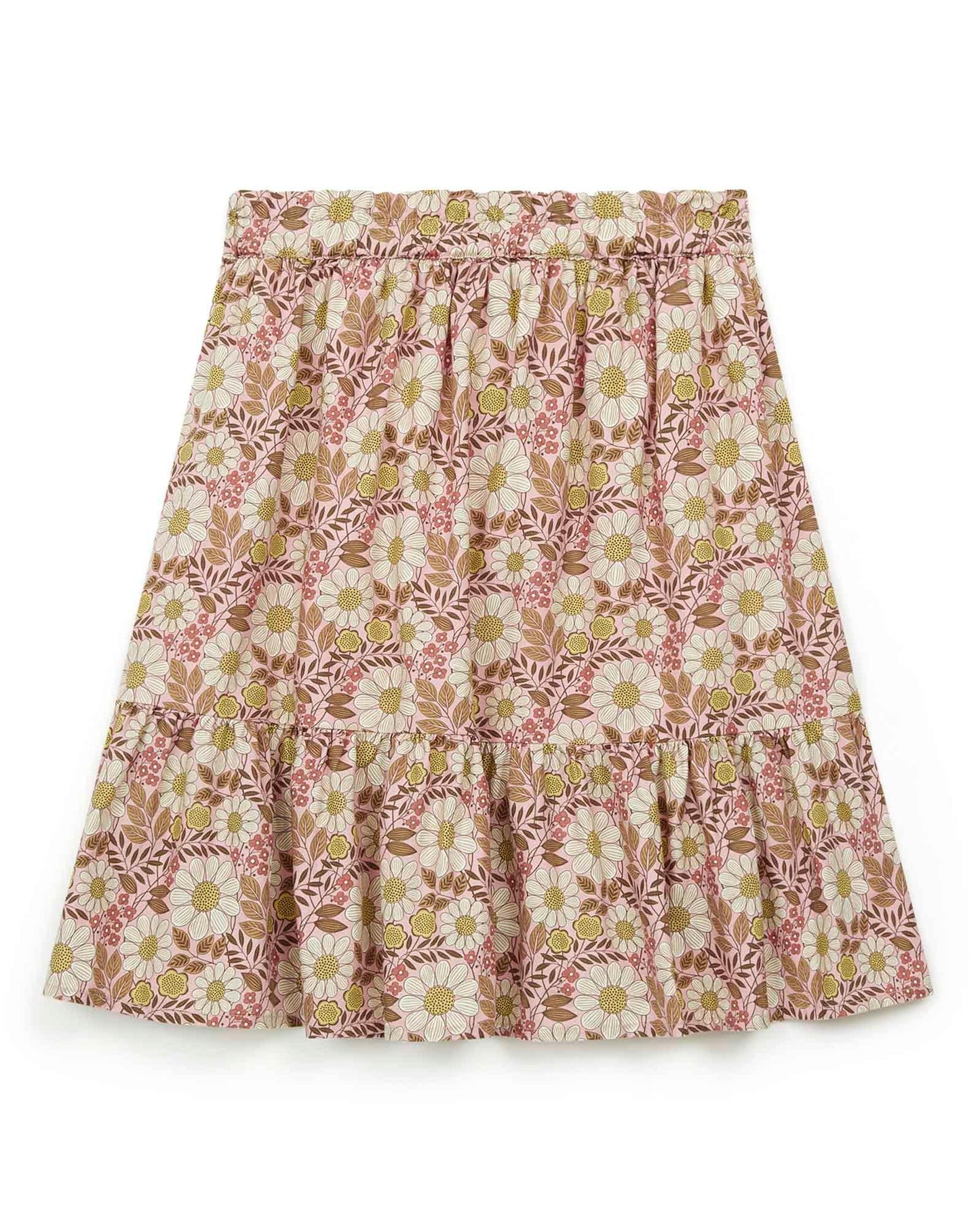 Jupe - Denon rose en coton imprimé fleur daisy