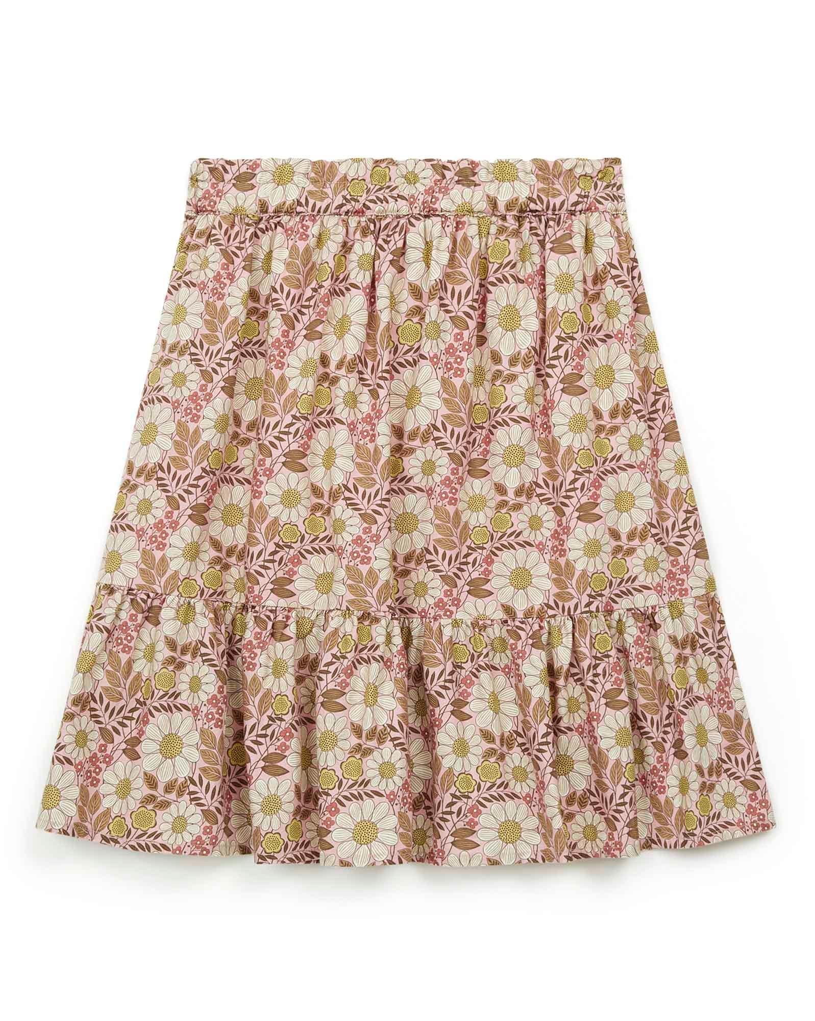 Jupe Denon rose en coton imprimé fleur daisy