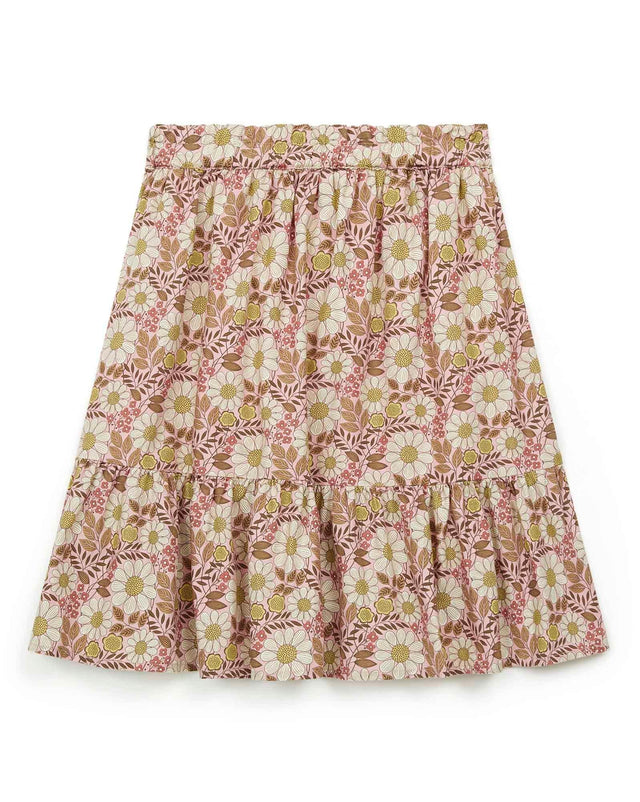 Skirt - Denon Pink in cotton Print Daisy flower - Image principale
