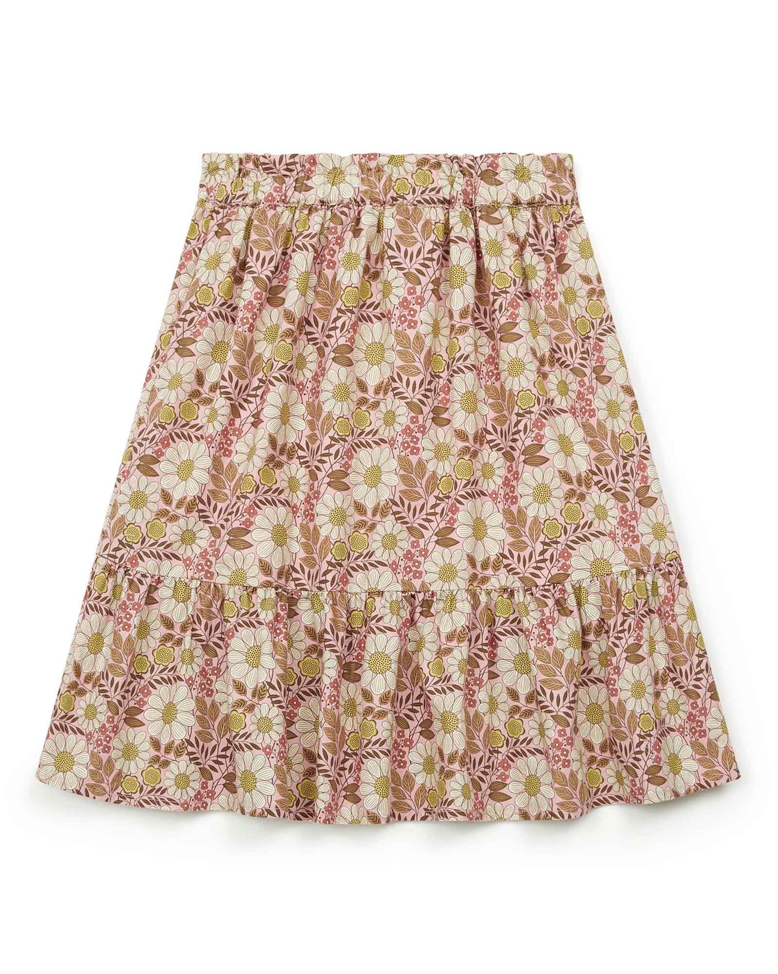Jupe Denon rose en coton imprimé fleur daisy