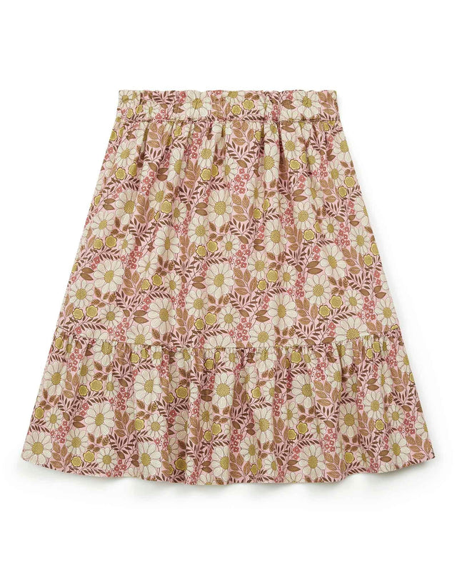 Skirt - Denon Pink in cotton Print Daisy flower - Image alternative