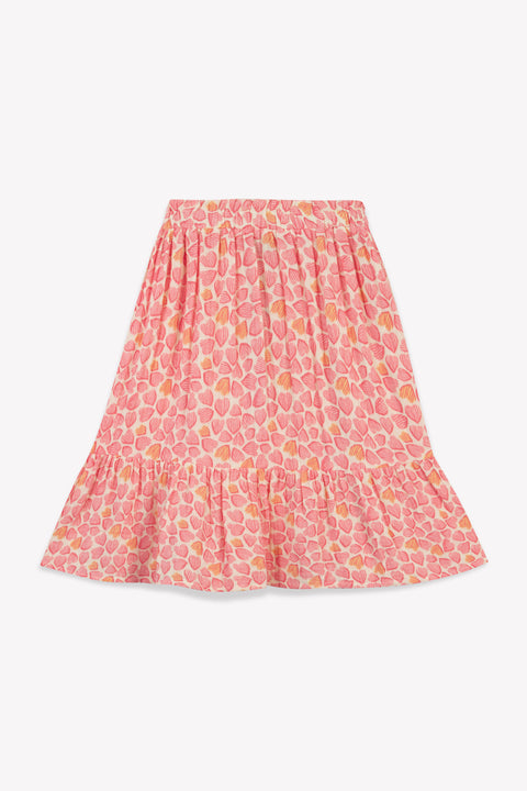 Jupe - Denon rose double gaze coton imprimée coeur - Image principale