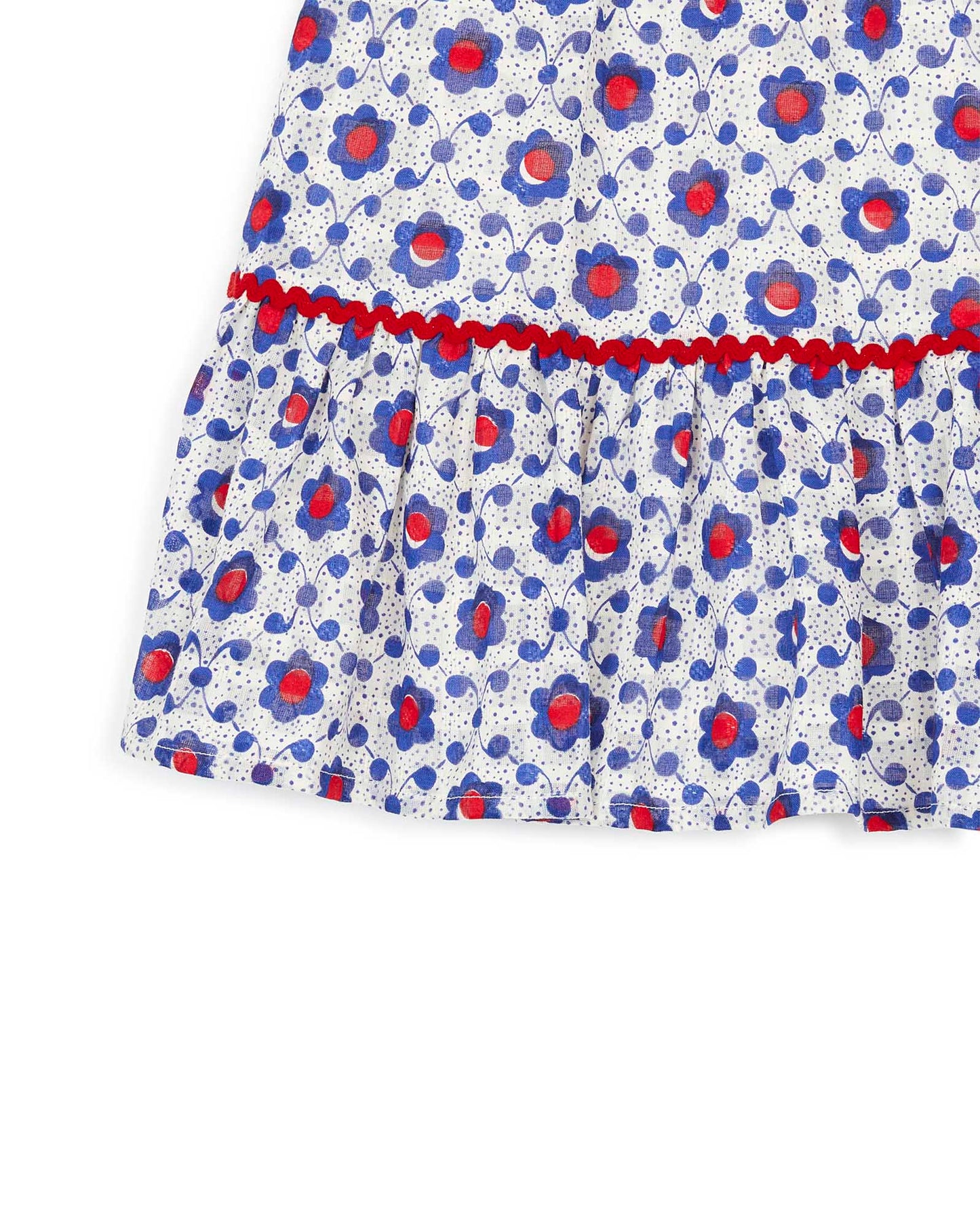 Skirt - Blue cotton veil shaped Print