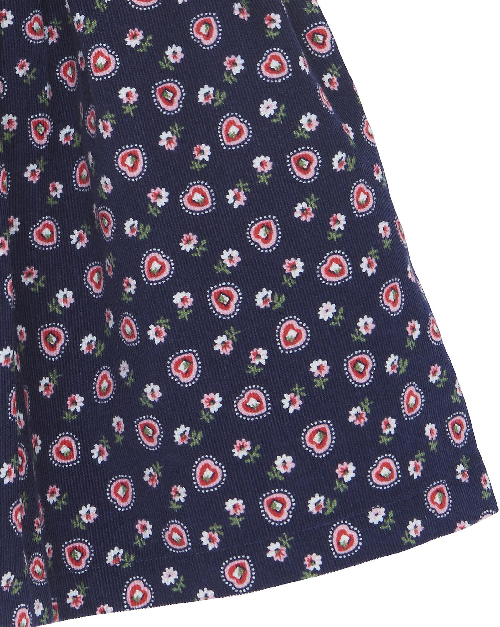 Jupe Framboise bleue Fille en velours imprimé coeurs