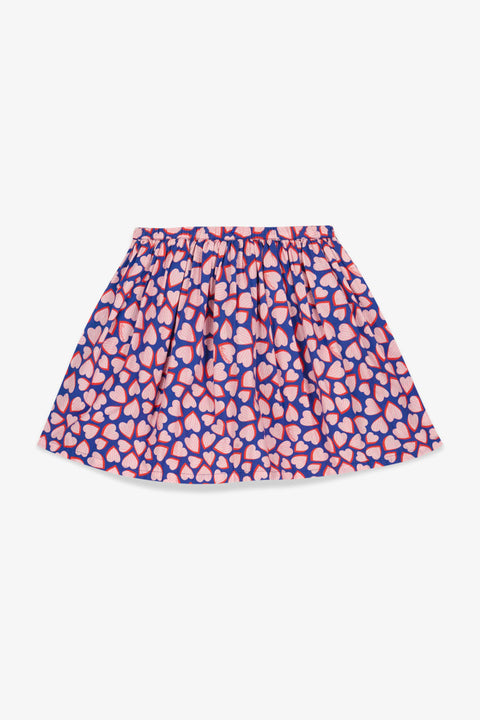 Jupe - Framboise bleue popeline de coton imprimée - Image principale