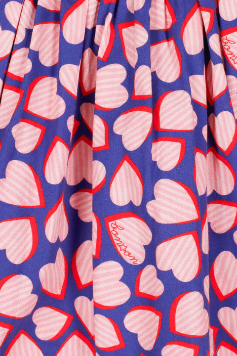 Jupe - Framboise bleue popeline de coton imprimée - Image principale