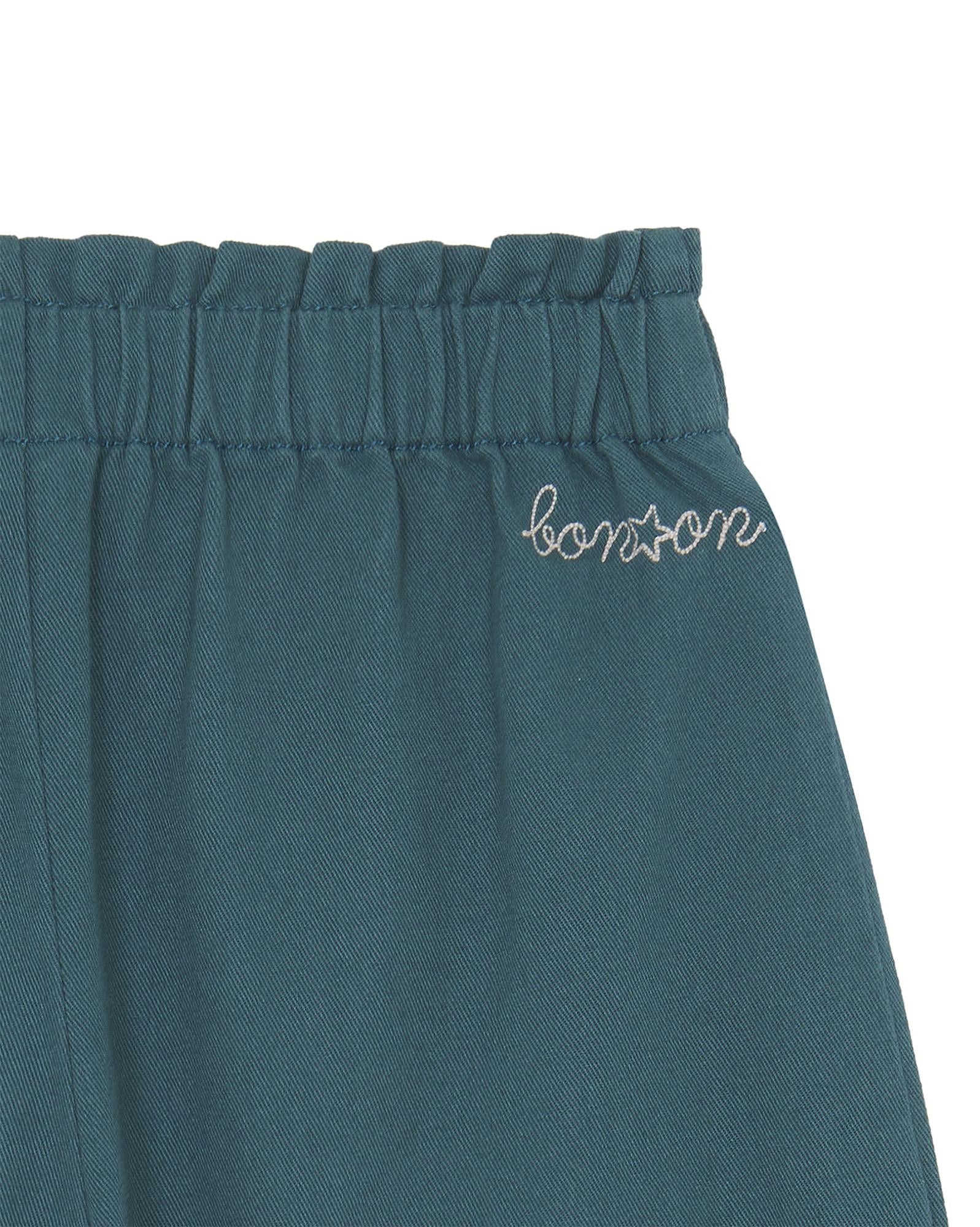 Pantalon Eve vert en twill gratté