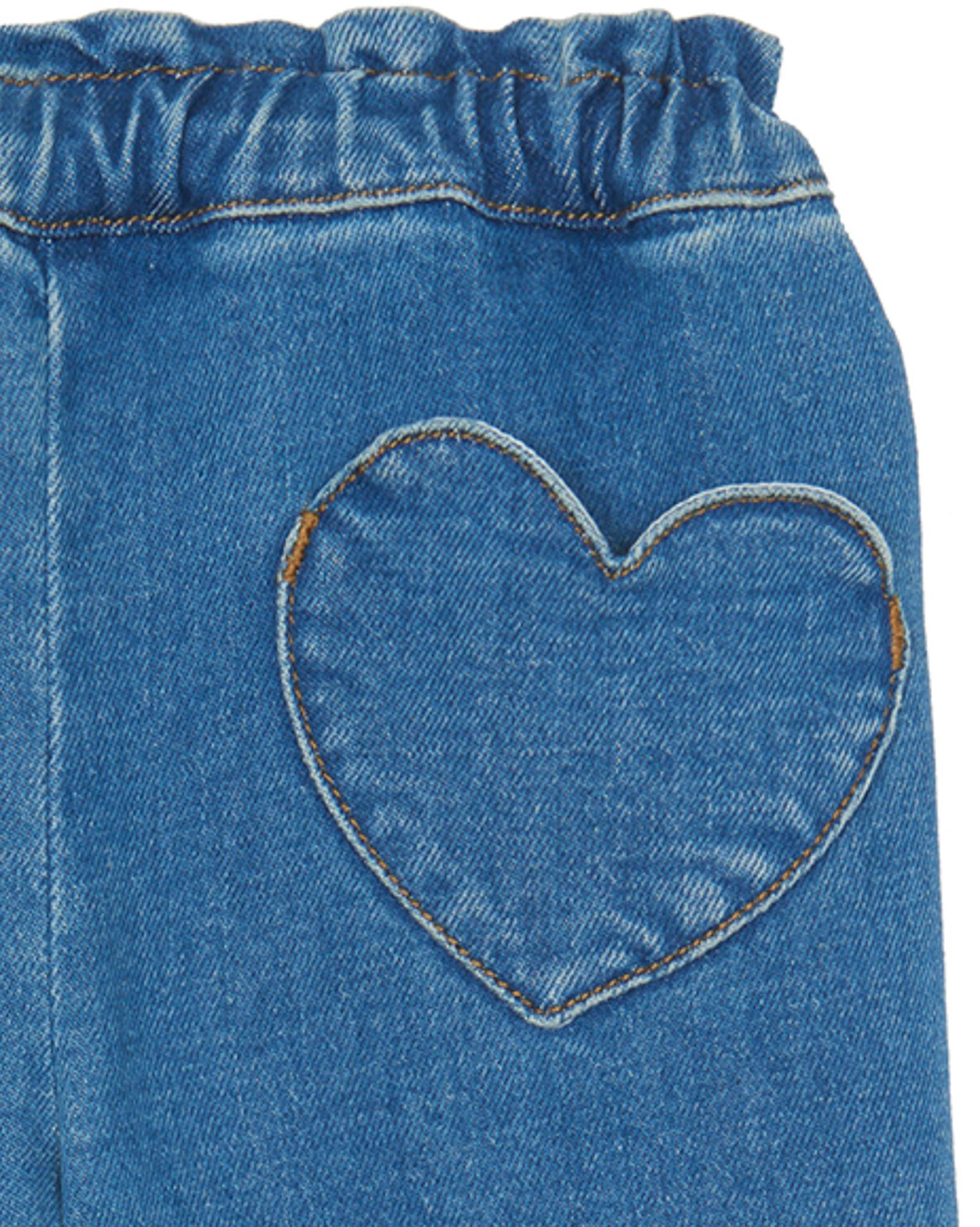 Pantalon Fille en denim stretch